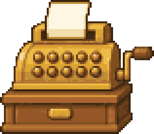 A brass cash register